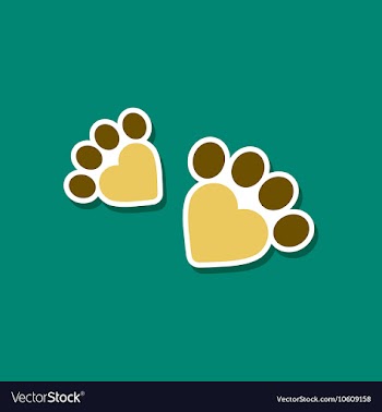 Paper sticker on stylish background cat tracks vector image