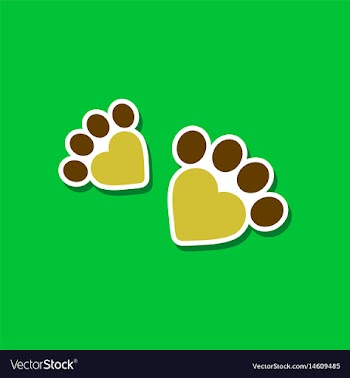 Paper sticker on stylish background cat tracks vector image