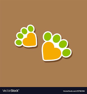 Paper sticker on stylish background cat tracks vector image