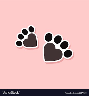 Paper sticker on stylish background cat tracks vector image