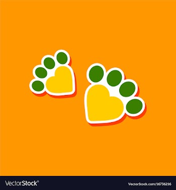 Paper sticker on stylish background cat tracks vector image