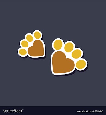Paper sticker on stylish background cat tracks vector image