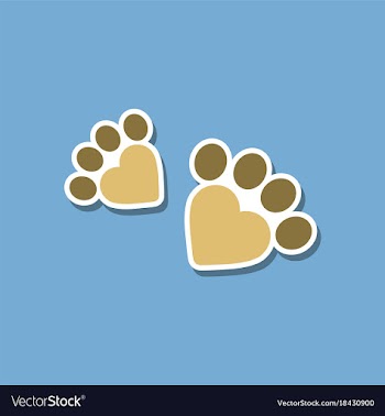 Paper sticker on stylish background cat tracks vector image