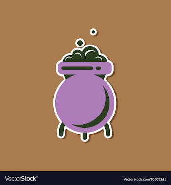 Paper sticker on stylish background cauldron vector image