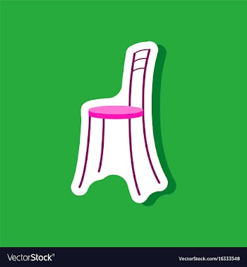 Paper sticker on stylish background chair vector image
