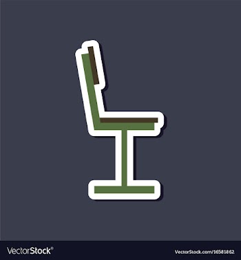 Paper sticker on stylish background chair vector image