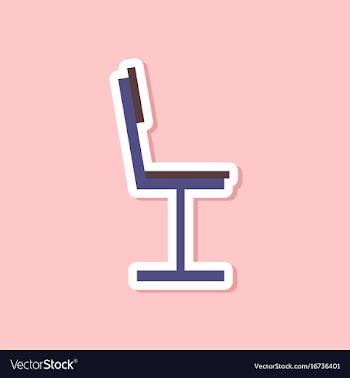 Paper sticker on stylish background chair vector image