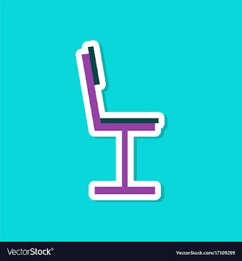 Paper sticker on stylish background chair vector image