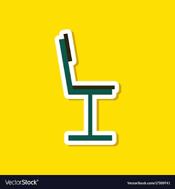 Paper sticker on stylish background chair vector image
