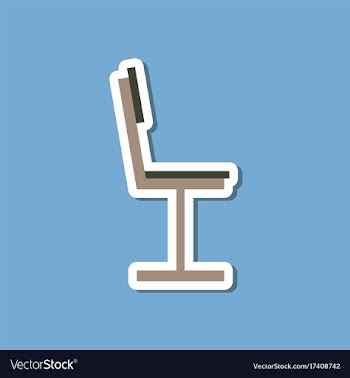 Paper sticker on stylish background chair vector image