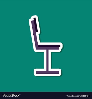 Paper sticker on stylish background chair vector image