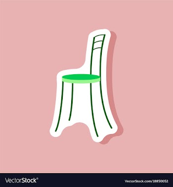 Paper sticker on stylish background chair vector image