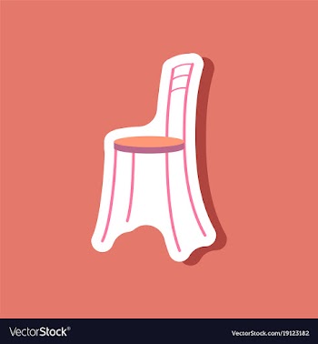 Paper sticker on stylish background chair vector image