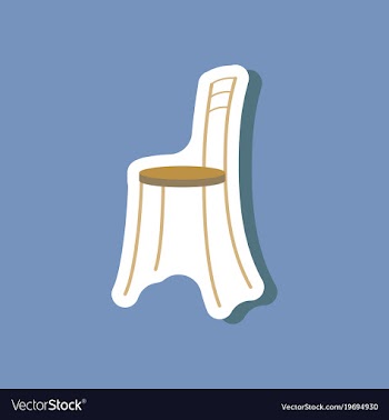 Paper sticker on stylish background chair vector image