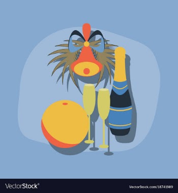 Paper sticker on stylish background champagne bell vector image