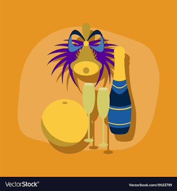 Paper sticker on stylish background champagne bell vector image