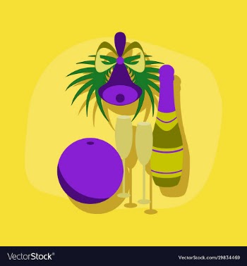 Paper sticker on stylish background champagne bell vector image