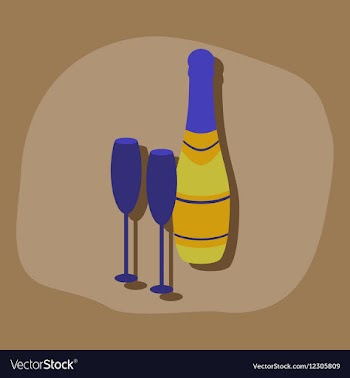 Paper sticker on stylish background Champagne vector image