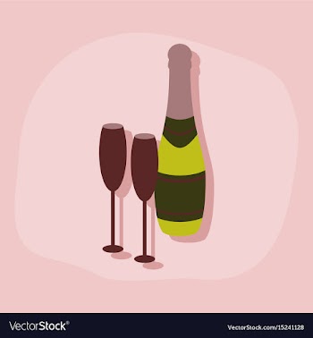 Paper sticker on stylish background champagne vector image