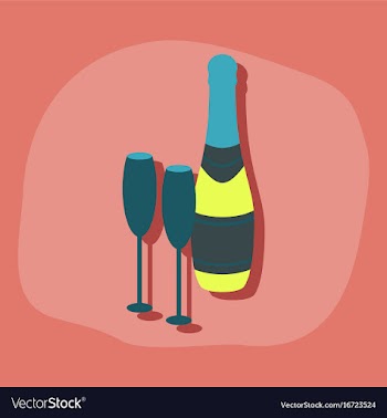 Paper sticker on stylish background champagne vector image