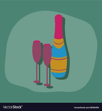 Paper sticker on stylish background champagne vector image