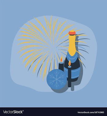 Paper sticker on stylish background champagne vector image