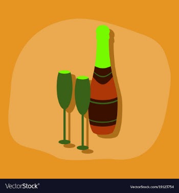 Paper sticker on stylish background champagne vector image