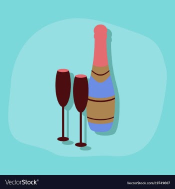 Paper sticker on stylish background champagne vector image