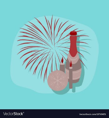 Paper sticker on stylish background champagne vector image