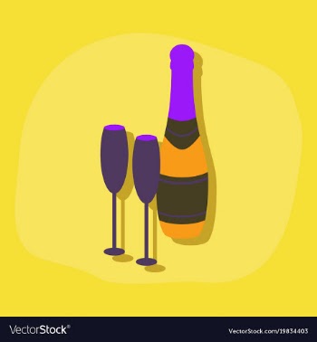 Paper sticker on stylish background champagne vector image