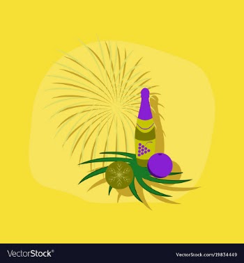 Paper sticker on stylish background champagne vector image