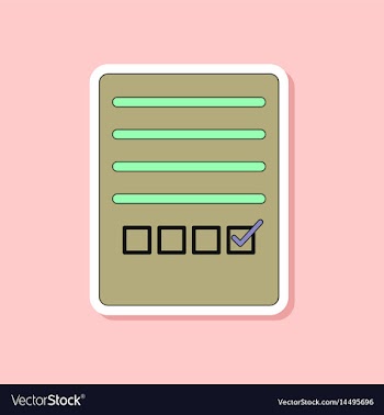Paper sticker on stylish background checklist vector image