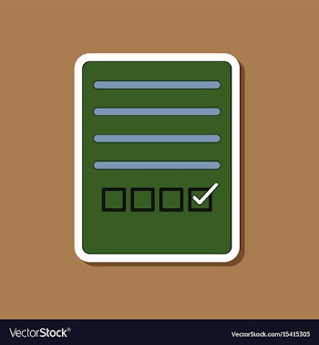 Paper sticker on stylish background checklist vector image