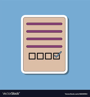 Paper sticker on stylish background checklist vector image