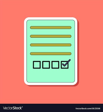 Paper sticker on stylish background checklist vector image