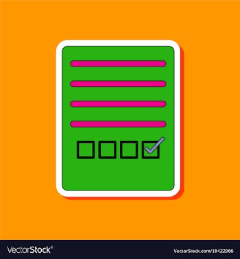 Paper sticker on stylish background checklist vector image
