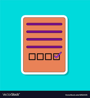 Paper sticker on stylish background checklist vector image