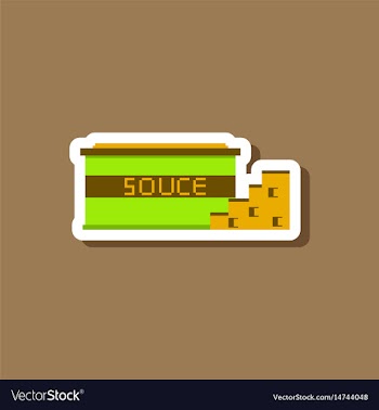 Paper sticker on stylish background cheese sauce vector image