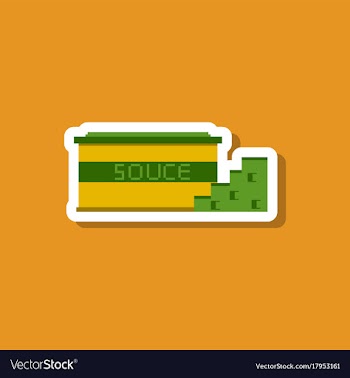 Paper sticker on stylish background cheese sauce vector image