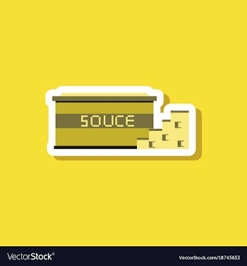 Paper sticker on stylish background cheese sauce vector image