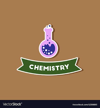 Paper sticker on stylish background chemistry vector image