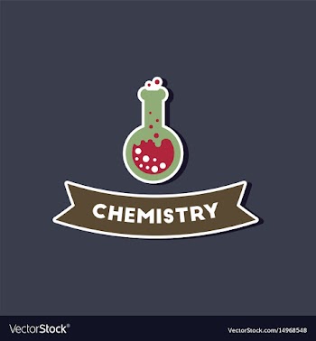 Paper sticker on stylish background chemistry vector image