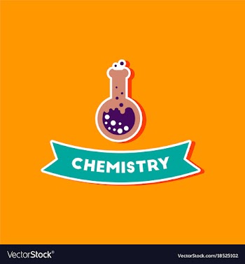 Paper sticker on stylish background chemistry vector image