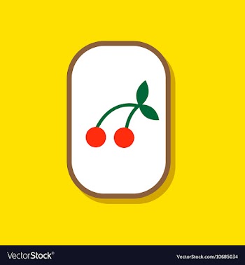 Paper sticker on stylish background cherry fruit vector image