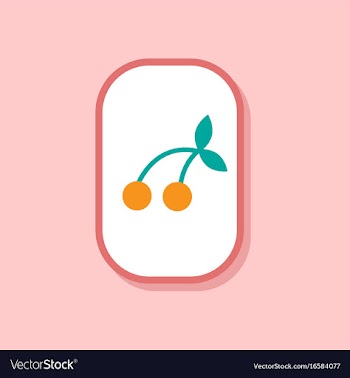 Paper sticker on stylish background cherry fruit vector image