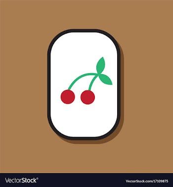 Paper sticker on stylish background cherry fruit vector image