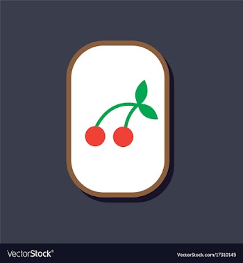 Paper sticker on stylish background cherry fruit vector image