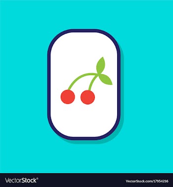 Paper sticker on stylish background cherry fruit vector image