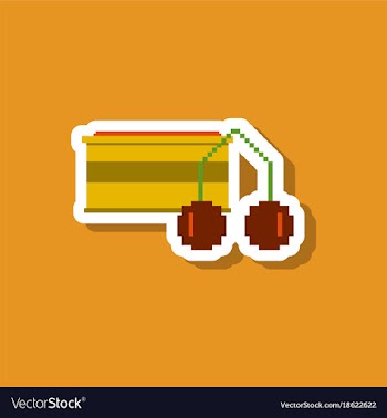 Paper sticker on stylish background cherry sauce vector image