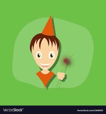 Paper sticker on stylish background child sparkler vector image